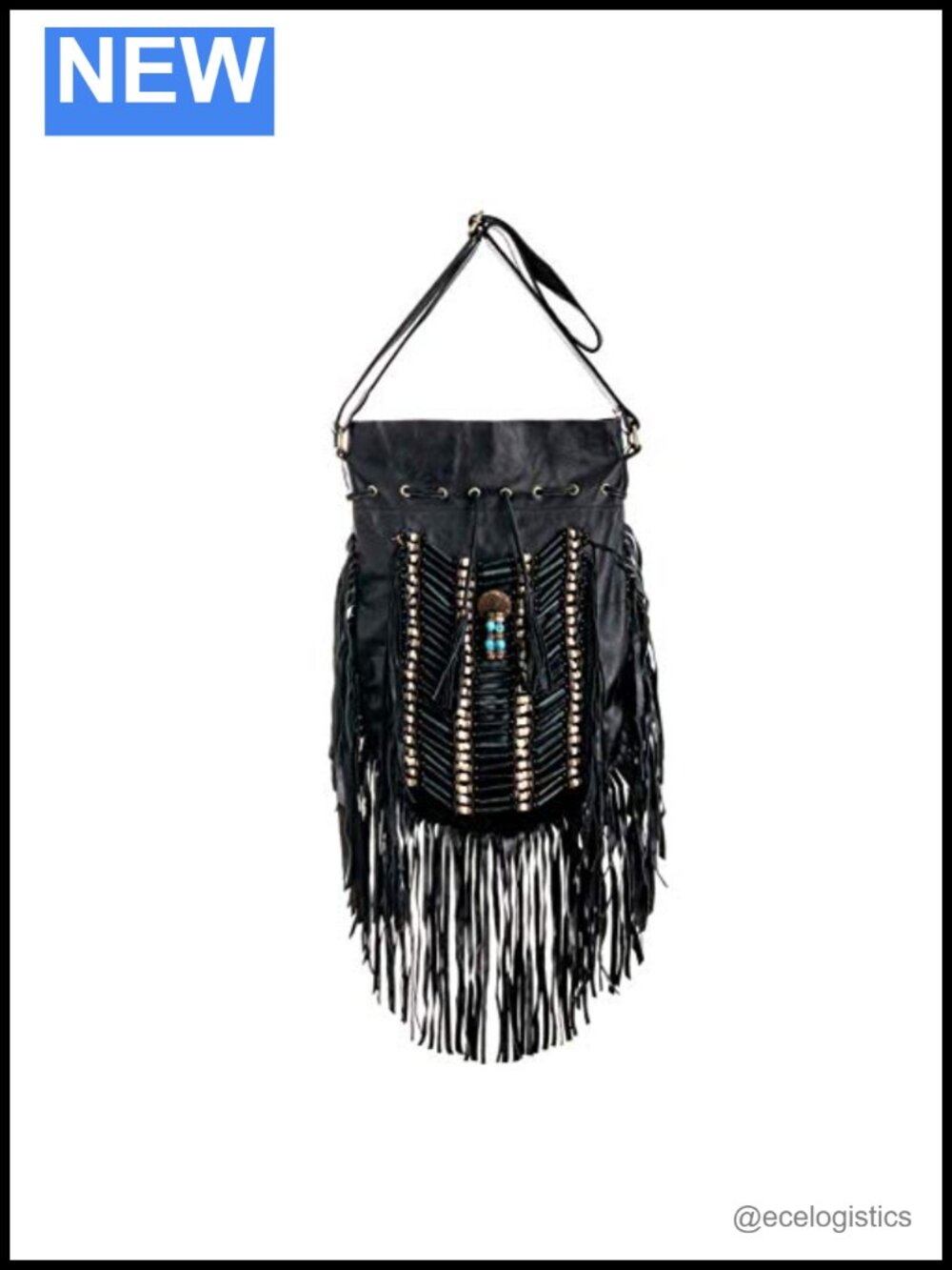 Real Leather Boho Fringe Hobo Purse Shoulder Bag